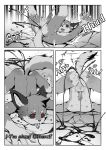 absurd_res alanisawolf777 animal_genitalia animal_penis anthro anus balls black_cum black_sclera bodily_fluids canid canine canine_genitalia canine_penis canis colored_cum comic cum cum_explosion cum_expulsion cum_from_ass cum_in_ass cum_inside cum_on_ground dialogue domestic_dog ejaculation english_text erection eye_roll genital_fluids genitals hi_res lying male mammal monochrome nude on_back on_front penis rear_view red_eyes solo sweat tail tail_motion tailwag tears text third-party_edit tongue tongue_out unusual_bodily_fluids unusual_cum unusual_genital_fluids