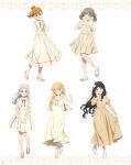  5girls arashi_chisato artbook black_hair blonde_hair blue_eyes double_bun dress full_body green_eyes grey_hair hair_between_eyes hair_bun hazuki_ren heanna_sumire high_heels highres long_hair long_sleeves looking_at_viewer love_live! love_live!_superstar!! multiple_girls non-web_source official_alternate_costume official_art oikakeru_yume_no_saki_de one_eye_closed open_mouth orange_hair purple_eyes red_eyes ribbon shibuya_kanon shoes short_hair skirt_hold smile socks standing tang_keke twintails white_hair yellow_dress yellow_eyes 
