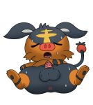 alpha_channel animal_genitalia animal_penis balls bodily_fluids feline_genitalia feline_penis feral fur fusion generation_5_pokemon generation_7_pokemon genitals hi_res litten male nintendo orange_body orange_fur penis pokemon pokemon_(species) pokemon_fusion professorpikachu solo sweat tempo_kitt tepig