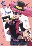  1girl absurdres boku_no_hero_academia earrings eye_mask haneyama_kazuho highres hinari080812 jewelry leotard looking_at_viewer open_mouth pink_eyes pink_hair skirt solo twintails vigilante_-boku_no_hero_academia:_illegals- wings 