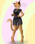 animal_ears anthro biped breasts butt clothed clothing digital_media_(artwork) domestic_cat felid feline felis female fur hair hi_res kesho mammal officialcat russian_text smile solo tail text theofficialcat translation_check translation_request