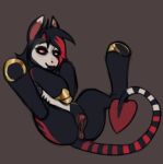 animal_genitalia animal_vulva anus black_body black_hair black_sclera equid equine equine_anus equine_genitalia equine_vulva female female_feral feral genitals grey_body hair hasbro horse looking_at_viewer lying male_(lore) mammal markings multicolored_hair my_little_pony narrowed_eyes on_back pony pupils rayliicious red_body red_eyes red_hair solo spade_tail spread_legs spreading striped_markings striped_tail stripes tail tail_markings two_tone_hair white_pupils