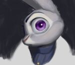 anthro bust_portrait clothed clothing disney eyebrows eyelashes female fur grey_body grey_fur judy_hopps lagomorph leporid looking_at_viewer mammal police police_uniform portrait purple_eyes rabbit solo thehumancopier uniform zootopia