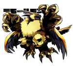  angry anthro bandai_namco claws digimon digimon_ghost_game fur lamortmon long_ears male monster muscular muscular_anthro odenzzi orange_eyes sharp_claws sharp_teeth solo teeth winged_arms wings yellow_body yellow_fur 