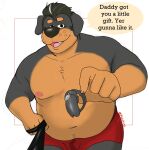 5_fingers anthro belly big_belly black_body black_fur black_hair black_nose brown_body brown_fur canid canine canis chastity_cage chastity_device clothed clothing daddy_kink dobermann domestic_dog dominant fingers first_person_view fur hair hi_res leash leash_pull male mammal mature_male mullet p_rindustries pinscher salt_and_pepper shirtless signature simple_background slightly_chubby stubble submissive submissive_pov underwear underwear_only whisker_spots white_background will_(p_rindustries)