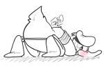 3:2 anatid anseriform anthro avian bdsm beak bird blush bondage bound butt clothing digital_media_(artwork) disney donald_duck duck feathers featureless_crotch hat hat_only headgear headgear_only headwear headwear_only looking_back male monobutt mostly_nude nude rear_view solo tail tail_feathers topi_(artist)
