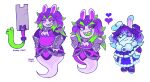 2023 4_fingers alternate_species anthro armor blue_body blue_clothing blue_fur blue_hair blue_handwear blue_mittens blue_shawl blush blush_lines boots clothed clothed_anthro clothed_female clothing coat colored cravat digital_drawing_(artwork) digital_media_(artwork) duo edge_(mario_plus_rabbids) english_description eye_patch eye_scar eyebrows eyelashes eyewear facial_scar female female_anthro fingers floppy_ears footwear fur fur_trim_(clothing) fur_trim_coat fur_trim_shawl gauntlets ghost gloves green_eyebrows green_eyes green_hair green_mouth hair half-closed_eyes hand_on_hip hand_on_own_hip hands_on_own_hips handwear heart_symbol hi_res hybrid lagomorph larger_anthro larger_female legless light lighting long_eyelashes long_hair mammal mario_plus_rabbids_sparks_of_hope melee_weapon midnite_(mario_plus_rabbids) mittens multicolored_hair narrowed_eyes nintendo notched_ear pink_inner_ear purple_armor purple_body purple_boots purple_clothing purple_coat purple_eyelids purple_footwear purple_fur purple_hair purple_hair_tie purple_inner_ear purple_topwear rabbid raving_rabbids rayman_(series) scar shaded sharp_teeth shawl shoes siko_(artist) simple_background size_difference smaller_anthro smaller_female smile smiling_at_another smiling_at_each_other spirit sword teeth thick_eyebrows topwear ubisoft weapon white_cravat