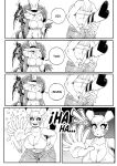 absurd_res anthro bea_za_warudo_(genozawarudo) blindfold comic delphox dialogue duo female generation_1_pokemon generation_6_pokemon hi_res magic markings movie_reference nervous nintendo pikachu pokemon pokemon_(species) pseudo_clothing serena_za_warudo_(genozawarudo) striped_markings striped_tail stripes tail tail_markings trejoshurtado wand