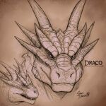 draco_(dragonheart) dragon dragonheart hi_res horn male multi_horn mythological_creature mythological_scalie mythology scales scalie sharp_teeth solo spacedragon14 teeth universal_studios
