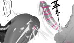  1boy 1girl after_sex after_vaginal alternate_costume artist_name ass bar_censor censored commentary cum cum_in_pussy eonsang erection girls&#039;_frontline girls&#039;_frontline_2:_exilium greyscale highres korean_text krolik_(girls&#039;_frontline_2) monochrome pantyhose penis simple_background testicles torn_clothes torn_pantyhose translation_request twitter_username veins veiny_penis 