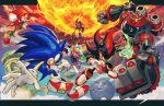  1girl 5boys absurdres big_arms_(sonic) black_fur blue_fur body_fur chaos_emerald clenched_hand death_egg dr._eggman group_picture highres knuckles_the_echidna kornart mecha_sonic_mkii multiple_boys red_fur robot rouge_the_bat shadow_the_hedgehog sky_sanctuary_(sonic) sonic_(series) sonic_the_hedgehog 