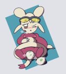 2024 anthro areola biped blush bodily_fluids breasts breath brown_eyes censored_version_at_source colored egg egg_from_vagina eyebrows_(marking) eyewear eyewear_on_head female front_view generation_5_pokemon genital_fluids genitals hand_on_own_belly jaki-kun_(character) low-angle_view lying markings mienfoo nintendo nipples nude oagoner on_back on_ground one_eye_closed open_mouth oviposition pokemon pokemon_(species) pokemon_egg pseudo_clothing red_body simple_background solo sunglasses sunglasses_on_head tail vaginal_fluids vulva white_markings
