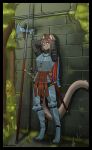  absurd_res anthro armor cape chainmail clothing conkerbirdy female flintlock halberd hi_res humanoid melee_weapon nielo_(gamal) polearm poleaxe rondel_dagger scabbard solo sword weapon wheellock 