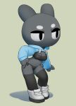 anthro black_bra black_clothing black_eyes black_legwear black_panties black_sports_bra black_stockings black_underwear blue_clothing blue_hoodie blue_topwear bra breasts circle_eyebrows cleavage clothed clothing eyebrows female female_anthro footwear fur grey_body grey_breasts grey_ears grey_fur hand_on_hip hand_on_own_hip hoodie lagomorph legwear leporid mammal medium_breasts panties rabbit shaded shadow shoes side-tie_panties solo sports_bra standing stockings topwear tosx underwear white_clothing white_eyebrows white_footwear white_shoes