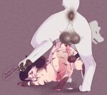 abdominal_bulge all_fours anal anal_knotting anal_penetration animal_genitalia animal_penis anus ass_up balls big_knot bodily_fluids canid canine canis claws clothing cum cum_inflation cum_inside darkened_balls darkened_genitalia domestic_cat domestic_dog duo eyewear felid feline feline_genitalia feline_penis felis feral feral_on_feral feral_penetrated feral_penetrating feral_penetrating_feral genital_fluids genitals glasses hat headgear headwear hi_res inflation kinevi knot knotting male male/male mammal notsafecat penetration penis sex size_difference speech_bubble twitching