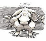 angoramon anthro bandai_namco bottomwear claws clothing digimon digimon_(species) fusion gargomon hair hair_over_eyes horn hybrid long_ears maelys male pants solo thigh_window toe_claws