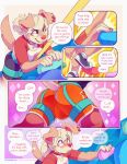 anthro ashlyn_(coffeesoda) benneq_(coffeesoda) big_butt bird_dog blush butt butt_focus canid canine canis clothed clothing coffeesoda comic digital_media_(artwork) domestic_dog dragon duo english_text female fur furred_dragon furred_scalie hair hunting_dog labrador male male/female mammal mythological_creature mythological_scalie mythology presenting rear_view retriever scalie simple_background tail text