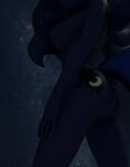 anthro butt butt_focus cutie_mark equid equine female friendship_is_magic hasbro hi_res horn horse mammal my_little_pony mythological_creature mythological_equine mythology pony princess_luna_(mlp) ritzblitz sky smile solo star starry_sky winged_unicorn wings