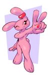 2024 5_fingers anthro breasts bunny_maloney candy_bunny colored_nails digital_media_(artwork) earband featureless_breasts female fingernails fingers fur kardboardian lagomorph leporid looking_at_viewer mammal medium_breasts nails noseless one_eye_closed pink_body pink_breasts pink_ears pink_fur pink_tail rabbit red_earband red_fingernails red_nails round_tail shaded short_tail smile solo standing tail thick_thighs wink winking_at_viewer