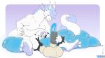 16:9 3_toes 4_fingers absurd_res anthro anthro_on_anthro avian balls beak big_balls big_penis biped blue_cum bodily_fluids claws colored_cum condom cum dragon duo erection excessive_cum excessive_genital_fluids feet filled_condom fingers foreskin fur genital_fluids genitals glans handjob hi_res horn huge_balls huge_penis humanoid_genitalia humanoid_penis hyper hyper_balls hyper_genitalia hyper_penis interspecies male male/male mythological_creature mythological_scalie mythology owligatorstudios penile penis scalie sex sexual_barrier_device size_difference tail tail_tuft toes tuft unusual_bodily_fluids unusual_cum unusual_genital_fluids white_body white_fur widescreen