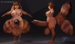 animal_humanoid anthro aozorart areola balls belly big_balls big_breasts big_penis bodily_fluids breasts canid canine feet fingers genital_fluids genitals gynomorph hair heart_symbol hi_res huge_balls huge_breasts huge_penis humanoid humanoid_feet humanoid_genitalia humanoid_penis hyper hyper_balls hyper_genitalia hyper_penis intersex looking_at_viewer mammal mature_gynomorph mature_intersex multi_tail nipples nude obese obese_gynomorph obese_intersex open_mouth overweight overweight_gynomorph overweight_intersex penis plantigrade raccoon_dog solo tail tanuki thick_thighs tina_(nuttynuki) toes vein