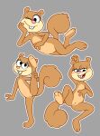 absurd_res anthro butt featureless_chest female flat_chested flexible gaturo genitals grey_background hi_res holding_legs_up looking_at_viewer lying mammal multiple_poses nickelodeon nude on_back on_model on_one_leg open_mouth pose rodent sandy_cheeks sciurid simple_background smile splits spongebob_squarepants spread_legs spreading standing tail tomboy tree_squirrel vulva
