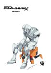  ashita_no_joe color_drain conch_(gundam) full_body gojooni gundam gundam_gquuuuuux highres mecha mecha_focus meme mobile_suit mobile_suit_gundam no_humans non-humanoid_robot parody robot rx-78-2_gundam science_fiction simple_background sitting v-fin white_background yabuki_joe_in_a_chair_(meme) 