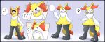 2023 absurd_res ambiguous_gender anthro biped black_body black_border blush border braixen colored countershade_face countershade_fur countershading dipstick_tail exclamation_point female_(lore) female_symbol fur gender_symbol gender_transformation generation_6_pokemon glistening glistening_body goo-connected_lips green_eyes hi_res human male_(lore) mammal markings motion_lines mtf_transformation nintendo nude open_mouth orange_body orange_fur pictographics pokemon pokemon_(species) purple_eyes question_mark red_nose shaded smile solo species_transformation speech_bubble standing suit_transformation symbol tail tail_markings transformation transformation_sequence white_body white_fur wolferion yellow_body yellow_fur