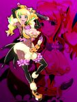  1girl :q black_gloves blonde_hair blush bodysuit bow breasts breasts_out choker cone_hair_bun corruption cure_sparkle dark_persona dildo earrings empty_eyes fluffy_clothes fur_armlet futanari gloves green_eyes green_hair hair_bun hair_ornament healin&#039;_good_precure healing_wand heart heart_hair_ornament high_heels highres hiramitsu_hinata jewelry large_breasts latex latex_bodysuit long_hair looking_at_viewer magical_girl makeup mind_control multicolored_hair navel nipples open_mouth penis platform_shoes pom_pom_(clothes) pom_pom_earrings precure projected_inset sex_toy smile solo streaked_hair thighhighs tongue tongue_out twintails wabuki_(ochigan) yellow_choker 