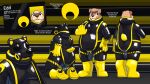 16:9 2025 4k 5_fingers absurd_res anthro bear biped black_clothing bodysuit boots brown_body brown_fur bulge clothed clothing collar digital_media_(artwork) drone edd_(zombienuke1) employee employee_uniform english_text fingers footwear fur gas_mask gesture gloves handwear hi_res inflatable_collar kneeling latex latex_bodysuit latex_boots latex_clothing latex_footwear latex_gloves latex_handwear latex_skinsuit male mammal mask model_sheet multicolored_clothing multiple_poses null_bulge pose rear_view sexotheque shoes simple_background skinsuit solo text tight_clothing two_tone_clothing uniform waving widescreen yellow_boots yellow_clothing yellow_footwear yellow_gloves yellow_handwear