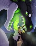ambiguous_gender anthro black_body black_claws blue_eyes blurred_background blush bodily_fluids claws deep_throat dragon drooling duo extreme_french_kiss felid feral forced french_kissing fur glowing glowing_insides glowing_through green_eyes green_tongue hi_res holding_another kissing mammal mouth_shot multicolored_body mythological_creature mythological_scalie mythology nitro_(tartii) nummynumz open_mouth oral oral_penetration penetration questionable_consent saliva scalie shocked signature tan_body tan_fur teeth tongue two_tone_body white_body