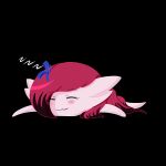  1:1 2020 3_fingers :3 accessory black_background blush bow_ribbon chibi divifilly eyes_closed featureless_feet female fingers gardevoir generation_3_pokemon hair hair_accessory hair_bow hair_over_eye hair_ribbon humanoid nintendo not_furry one_eye_obstructed pokemon pokemon_(species) red_hair ribbons simple_background sleeping solo sound_effects video_games zzz 