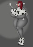  absurd_res anthro arttransor bovid bovine breast_squish breasts cattle expesed_breasts female full_body_outfit hi_res hooves hyper invalid_tag mammal simple_background squish 