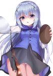  1girl aged_up angry apron ass_visible_through_thighs bangs blue_apron blue_bow blue_eyes blue_hair blue_skirt bow breasts chestnut_mouth coffee commentary_request cup disgust floating_hair from_below furrowed_brow gesugao gochuumon_wa_usagi_desu_ka? hair_between_eyes hair_ornament highres holding holding_cup kafuu_chino light_blue_hair long_hair looking_at_viewer mannack open_mouth paid_reward_available panties pantyshot pouring pouring_onto_another purple_skirt rabbit_house_uniform shaded_face shiny shiny_hair sidelocks simple_background skirt small_breasts solo teacup tray two-sided_fabric two-sided_skirt underwear uniform upskirt very_long_hair white_background wrinkled_skin x_hair_ornament 