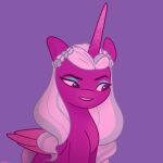 1:1 2024 absurd_res artist_name black_eyebrows blue_background blue_eyes blue_eyeshadow blue_mane braided_mane colored digital_drawing_(artwork) digital_media_(artwork) english_description equid equine eyebrows eyelashes eyeshadow feathered_wings feathers female female_feral feral folded_wings fur half-length_portrait hasbro hi_res horn long_horn long_mane makeup mammal mane mlp_g5 multicolored_mane my_little_pony mythological_creature mythological_equine mythology opaline_(mlp) open_mouth portrait purple_body purple_fur purple_horn purple_wings red_tongue shaded simple_background simple_shading solo standing starburst_uwu teeth text tongue two_tone_mane unicorn_horn wavy_mane white_mane winged_unicorn wings