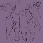  anthro belly big_belly big_breasts breasts burping clothing dialogue duo female honeycoves huge_breasts male nipples rouge_the_bat sega sonic_the_hedgehog sonic_the_hedgehog_(series) speech_bubble torn_clothing weight_gain 