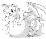 2_fingers 4_toes 5_fingers anal anal_penetration bodily_fluids claws cum cum_inflation cum_inside dinosaur dragon duo epicurean_delights feet feral feral_on_feral feral_penetrated feral_penetrating feral_penetrating_feral fingers genital_fluids heart_symbol inflation looking_pleasured male male/male male_penetrated male_penetrating male_penetrating_male monochrome mythological_creature mythological_scalie mythology open_mouth penetration prehistoric_species reptile scalie sex shaded tail toes wings