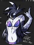  absurd_res anthro ash_allred avian bikini birb_allegro bird clothed clothing corvid corvus_(genus) crossdressing crow feathers flirting flirting_with_viewer girly hi_res hooded_crow male midriff navel oscine passerine solo swimwear tail_feathers tongue tongue_out 