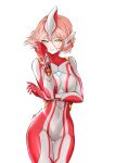  1girl absurdres arm_guards arm_under_breasts blush bodysuit breasts chinese_commentary color_timer commentary contrapposto covered_navel cowboy_shot dated dorsal_fin floating_hair genderswap genderswap_(mtf) gloves gold_trim hair_between_eyes hand_on_own_cheek hand_on_own_face headgear highres humanization legs_together long_hair_between_eyes looking_at_viewer mebius_brace medium_breasts multicolored_bodysuit parted_lips pink_hair red_bodysuit red_gloves short_hair signature silver_bodysuit simple_background skin_tight smile solo tokusatsu two-tone_bodysuit ultra_series ultraman_mebius ultraman_mebius_(series) white_background wide_hips yellow_eyes yi_(user_jwth4284) 