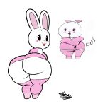  anthro big_butt blep butt clothing female huge_butt lagomorph leporid looking_at_viewer looking_back looking_back_at_viewer mammal rabbit solo tansau thick_thighs tongue tongue_out 