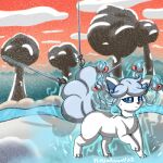  3_toes absurd_res alolan_form alolan_vulpix ambiguous_gender aura blue_eyes blue_hair bow_ribbon braided_hair braided_ponytail canid canine curly_hair feet feral floating_weapons fluffy fluffy_tail fox fur generation_7_pokemon hair hi_res jewelry magic mammal melee_weapon necklace ninjatommy21 nintendo nude nude_feral pokemon pokemon_(species) ponytail quadruped rapier regional_form_(pokemon) ribbons solo sword tail telekinesis toes trans_(lore) trans_woman_(lore) true_fox weapon white_body white_fur 
