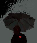  1other character_request faceless figure from_above heart highres looking_at_viewer outdoors photo-referenced rain red-eye_effect reflection reflective_water shiki_ii spot_color umbrella undertale water water_drop 