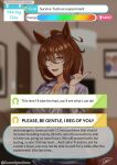  1girl absurdres aged_up agnes_tachyon_(umamusume) ahoge alternate_costume animal_ears black_bra blurry blurry_background bra breasts brown_hair cleavage collarbone english_commentary english_text hair_between_eyes hand_up highres horse_ears horse_girl indoors jewelry light_smile looking_at_viewer mature_female necklace open_mouth purple_nails red_eyes romulproduce shirt signature speech_bubble twitter_username umamusume underwear user_interface 