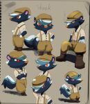  absurd_res animal_crossing anthro biped black_body black_fur boots bottomwear brown_boots brown_bottomwear brown_clothing brown_footwear brown_hat brown_headwear brown_pants character_name clothed clothed_anthro clothed_male clothing collared_shirt crossed_arms digital_media_(artwork) dress_shirt fluffy fluffy_tail footwear fur gesture graphite_(artwork) guide_lines hand_on_hip hat headgear headwear hi_res igaragi kicks_(animal_crossing) male male_anthro mammal mephitid mixed_media multiple_images multiple_poses newsboy_cap nintendo pants pose red_eyes shadow shirt shoes short short_anthro short_male shrug sitting sketch skunk solo standing suspenders tail tan_dress_shirt text topwear traditional_media_(artwork) white_body white_fur 