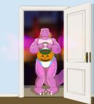  animate_inanimate anthro bucket container diaper dinosaur door doorframe doorknob food fruit happy hi_res holding_bucket holding_container holding_object infantilism inflatable leoniro_the_inklion living_inflatable male pattern_diaper plant pool_toy pumpkin reptile scalie smile solo theropod toes_pointed_inward trick_or_treat tyrannosaurid tyrannosaurus tyrannosaurus_rex zoran 