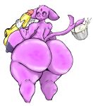  anthro areola big_areola big_breasts big_butt big_penis breasts bucket butt canid canine clothing container eeveelution espeon female fox generation_2_pokemon genitals gloves handwear huge_breasts huge_butt huge_penis mammal nintendo penis pokemon pokemon_(species) purple_body smile solo unknown_artist video_games 