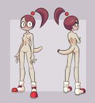  anne_(nekuzx) anthro blush clothing docked_tail female floating_hair footwear footwear_only gecko hair hi_res lizard mostly_nude multiple_angles nekuzx nipples nude ponytail red_hair reptile scalie shoes shoes_only short_tail solo 