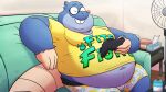  16:9 2022 anthro belly big_belly bottomwear clothing controller dylan_(the_human_heart) eulipotyphlan eyes_closed eyewear furniture game_controller glasses hi_res leonthelionel male mammal mole_(animal) overweight overweight_anthro overweight_male shirt shorts sitting sofa solo the_human_heart_(game) topwear video_games visual_novel widescreen 
