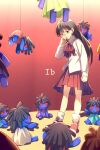  1girl brown_hair doll_(ib) echo_(circa) full_body ib ib_(ib) long_hair pleated_skirt red_eyes skirt 