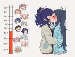  1other 6+girls akiyama_mizuki asahina_mafuyu black_hair black_shirt blonde_hair blue_eyes blue_hair blue_jacket blush brown_eyes brown_hair cardigan closed_eyes commentary covering_another&#039;s_eyes full-face_blush gradient_hair green_eyes green_hair grey_eyes grey_hair hanasato_minori heart heart-shaped_pupils highres hinomori_shiho hinomori_shizuku hoshino_ichika_(project_sekai) jacket kiritani_haruka kiss kiss_meter_(meme) kusanagi_nene le0niigo long_hair meme mochizuki_honami mole mole_under_mouth momoi_airi multicolored_hair multiple_girls orange_hair pink_eyes pink_hair ponytail project_sekai purple_hair shinonome_ena shirt short_hair side_ponytail simple_background smile sweat symbol-only_commentary symbol-shaped_pupils tenma_saki twintails two_side_up white_background yellow_cardigan yuri 